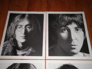  Set of 4 Litho Posters Signed Flori COA McCartney Lennon Ringo