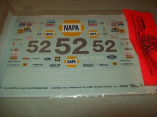 Jimmy Means 52 Napa Tbird Decals with Donor Kit