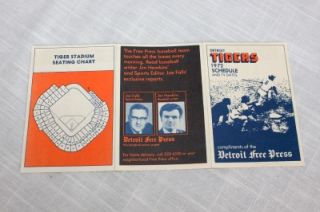  Detroit Tigers Baseball Schedule Free Press Joe Falls Jim Hawkins
