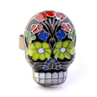 Opera Mask Skull Fashion Finger Ring Korean Jewelry US 7 Gift