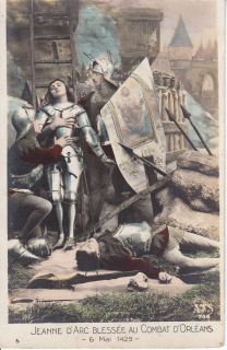 Joan of Arc Jeanne DArc Wounded by Arrow Beautiful Artist Postcard