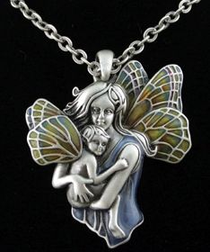 Jody Bergsma Mother Fairy Baby Necklace Pendant New
