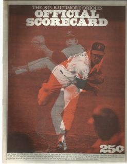 1973 Baltimore Orioles Official Scorecard Jim Palmer