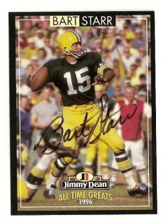 1996 Jimmy Dean All Time Greats Bart Starr Auto Autograph