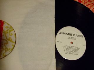 JIMMIE DAVIS  SUPER RARE TEST PRESSING LP REISSUE OF 1929   1933 RCA