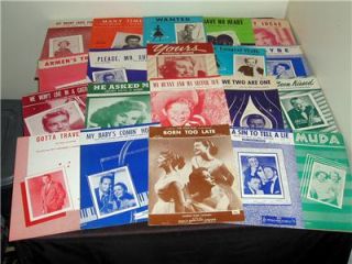 Nice Collection 100 50s Hits Stars Lot of Sheet Music