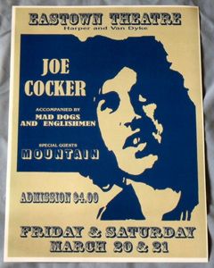 Joe Cocker Leon Russell Concert Poster Mad Dogs Englishmen Detroit