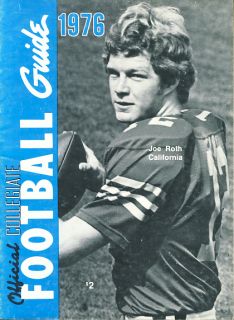 1976 NCAA Football Record Book Joe Roth Cal