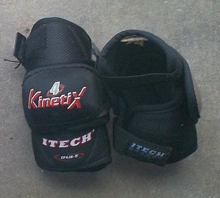 Used Ice Hockey Itech Kinetix Elbow Pads Size Jr M Hard Shell