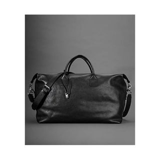 BNWT Genuine John Varvatos Large Stretch Duffel Italian Leather Bag