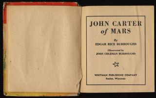 Vintage John Carter of Mars Better Big Little Book Sci Fi Edgar Rice