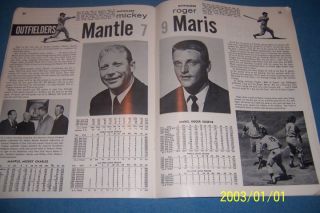  Yankees Yearbook Mickey Mantle Roger Maris Pepitone Whitey Ford