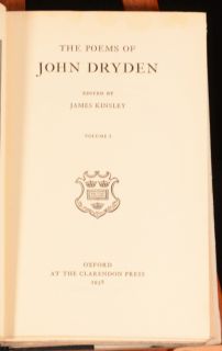 1958 4VOL The Poems of John Dryden Illustrated Frontis First Edition