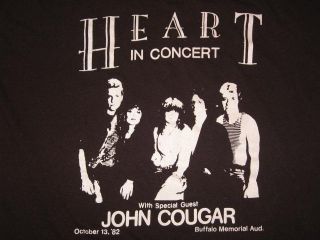  1982 HEART CONCERT T Shirt MEDIUM rock tour 80s JOHN COUGAR MELLENCAMP