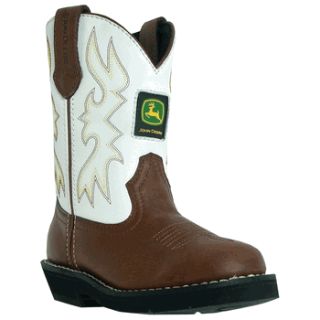 John Deere Johnny Poppers Boots Brown White JD2133