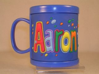 My Name Mug Cup 'Aaron' 3 D Soft Colorful Blue NIB  