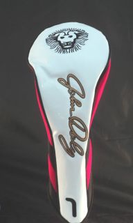 John Daly Driver Head Cover White Black Red Gold 460cc No Sock Style  