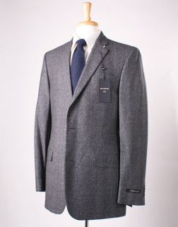 NWT 995 JOHN VARVATOS Gray Check Brushed Wool Suit 40 L Long Side Vents  
