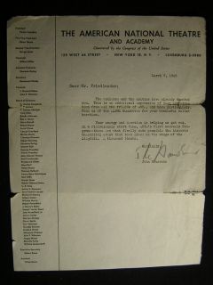 1949 Signed John Houseman Autographed Letter 496P  
