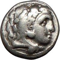 Philip III 323BC Ancient Silver Greek Coin with Alexander III The Great Portrait  
