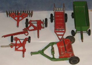 1950s John Deere Ford Toy Tractor Implement Lot 6pcs  