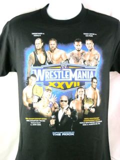 Wrestlemania 27 XXVII John Cena The Rock WWE T Shirt  