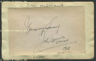 John McCormack Autograph Sentiment Signed 1926  