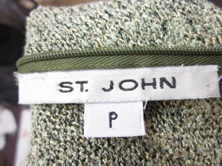 St John Green Knit Sleeveless Mock Turtleneck Sweater P  