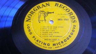 Vinyl Jazz Vocal Album An Evening With Anita ODay Norgran Barney Kessel Record  