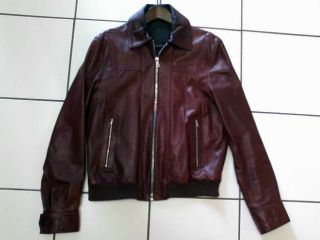 Mens burgundy JOHN RICHMOND leather jacket made in Italy REDUCED  