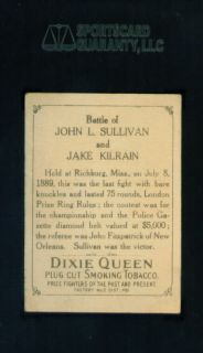 1910 T223 Dixie Queen John L Sullivan vs Kilrain SGC 50  