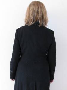 John Richmond Black Wool Military Ladies Super Model Tall Girl Coat Jacket 8  