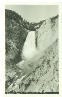 YELLOWSTONE PARK Lower Falls c 1920 Haberstroh REAL PHOTO POSTCARD  