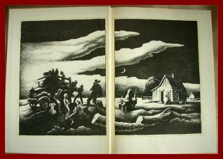 GRAPES OF WRATH 1940 Heritage Press Thomas Hart Benton Lithographs Great Buy  