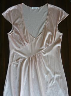 JOHN KLOSS for CIRA vintage 70s peach gown sexy diagonal seaming M  