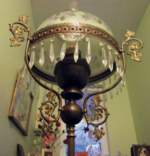 Vintage John Scott England Brass Oil Piano Adjustable Floor Lamp  