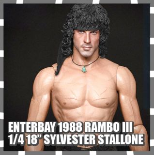 Enterbay Offical 1988 John Rambo III 3 Sylvester Stallone 1 4 18" HD 1005 New  
