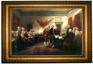 John Trumbull Signing of The Declaration of Independence Gold Framed Canvas M  