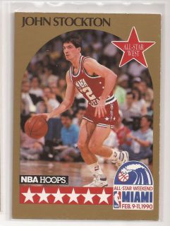 1990 John Stockton NBA Hoops All Star Card 25 Utah Jazz Gonzaga Zags  