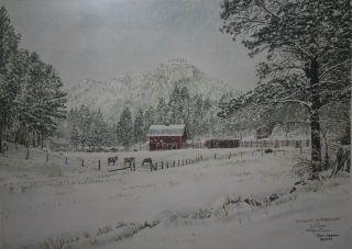 Jon Crane limited edition giclee Snowy Hideaway country landscape wyeth like  