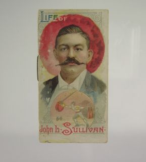 1888 N79 JOHN L SULLIVAN HISTORY OF POOR BOYS DUKES CIGARETTE PREMIUM BOOKLET  