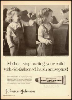 1956 Vintage Ad for Johnson and Johnson First Aid Cream 020212  