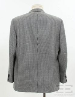 John W  Black White Houndstooth Cashmere Mens Jacket Size 44R  