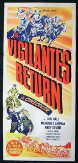 Vigilantes Return 47 Jon Hall Daybill Movie Poster  