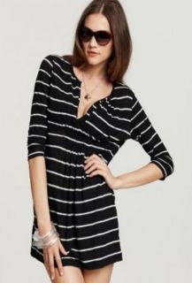 Joie A La Plage Black Stripe Linen Swimsuit Cover Up Dress s Small $198 New  