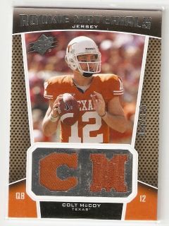 Colt McCoy 2010 SPx Rookie Materials Dual Jersey Serial 67 375 Texas Free SHIP  