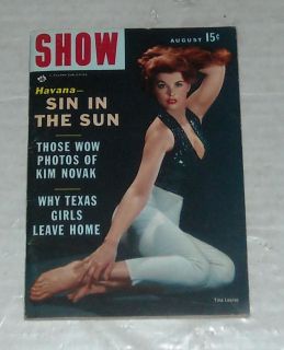August 1956 Show Digest Mens Magazine Pin UPS Tina Louise Joi Lansing  