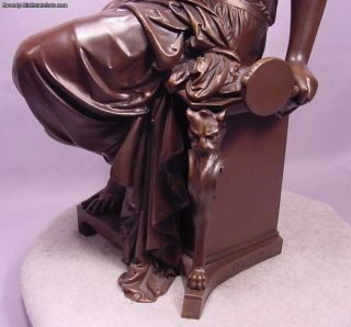 Beautiful Bronze Classical Lady Auguste Joseph Peiffer  