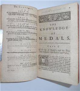 Antiquarian The Knowledge of Medals Dated 1715 Louis Joubert Joseph Addison  