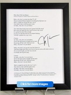 Signed Lyrics for Josh Turner's Why Don'T We Just Dance  